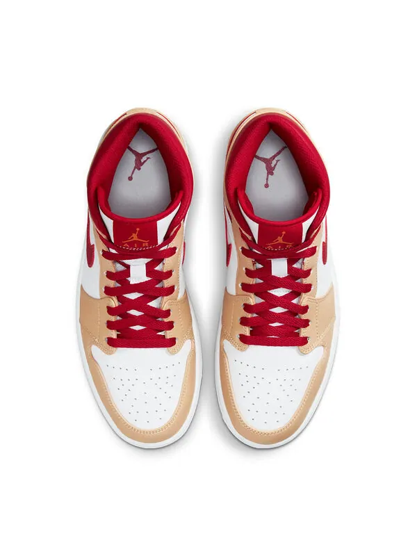 Кроссовки 1 средние Air Jordan — изображение 4 из 4, кремовый/красный