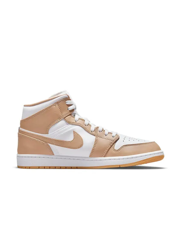Кроссовки 1 средние Air Jordan — изображение 2 из 4, бежевый/белый