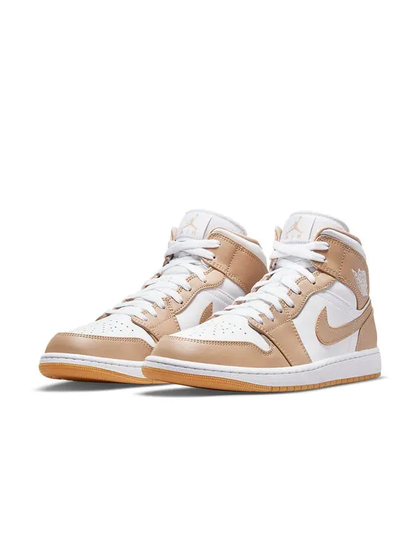 Кроссовки 1 средние Air Jordan — изображение 3 из 4, бежевый/белый