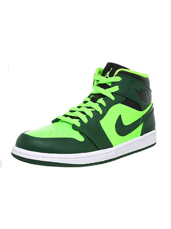 Кроссовки 1 средние Air Jordan — изображение 2 из 4, зеленый/черный-зеленый