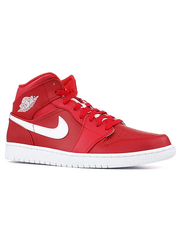 Кроссовки 1 ретро средние Air Jordan — изображение 2 из 4, красный белый