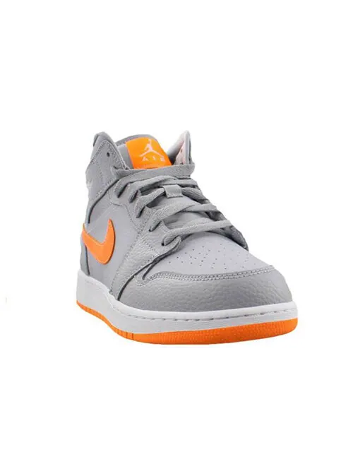 Кроссовки 1 mid wolf grey яркий цитрусовый Air Jordan — изображение 3 из 4, серый
