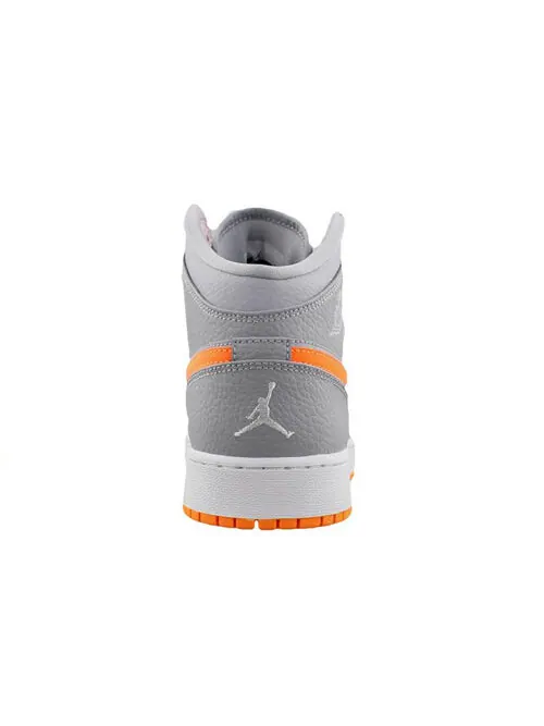 Кроссовки 1 mid wolf grey яркий цитрусовый Air Jordan — изображение 4 из 4, серый