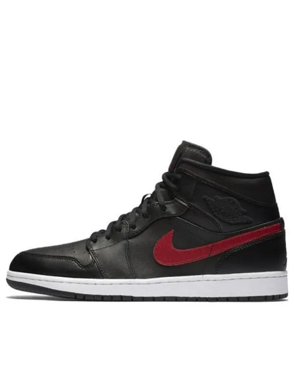Кроссовки (GS) Air Jordan 1 Retro Mid 'Black Gym Red' — изображение 1 из 4, черный/красный-белый