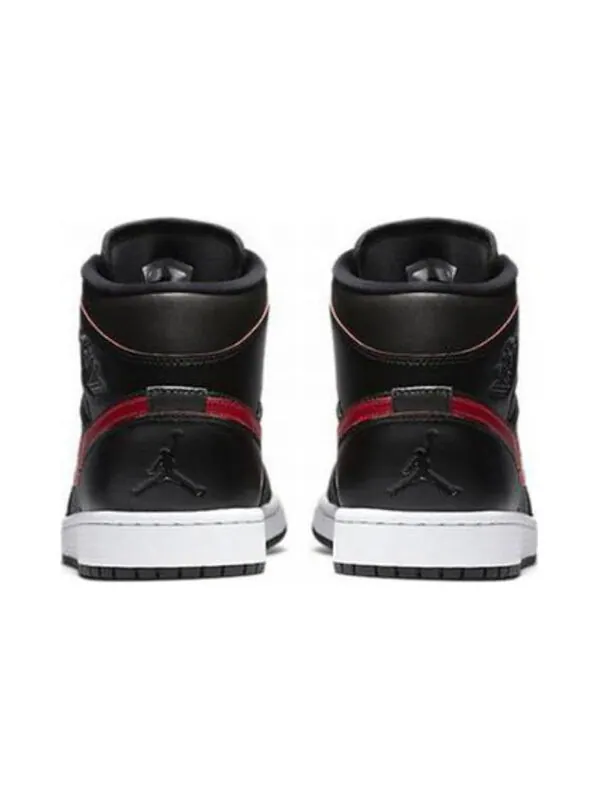 Кроссовки (GS) Air Jordan 1 Retro Mid 'Black Gym Red' — изображение 4 из 4, черный/красный-белый