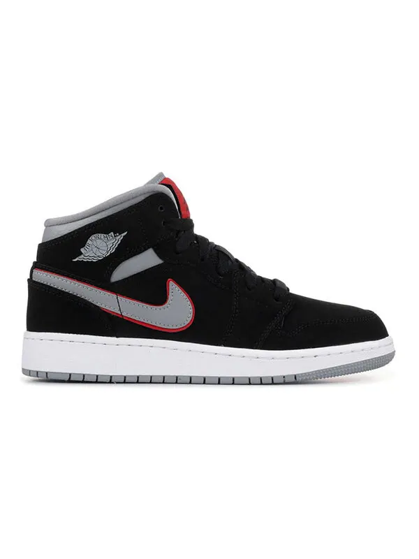 Кроссовки 1 средние Air Jordan — изображение 2 из 4, черный/красный-серый