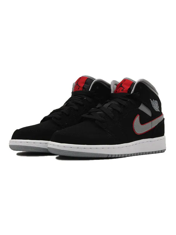 Кроссовки 1 средние Air Jordan — изображение 3 из 4, черный/красный-серый