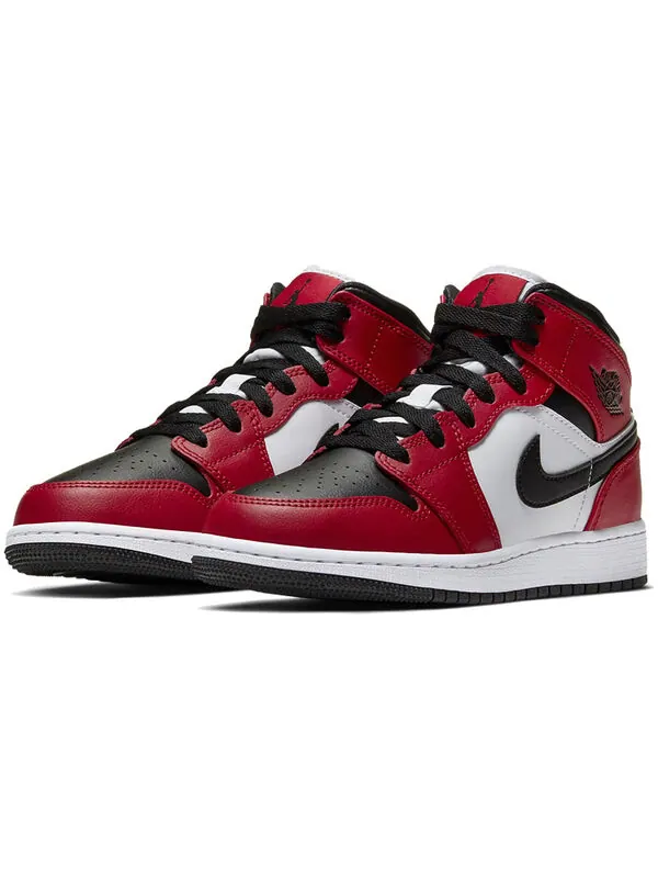 Кроссовки 1 средние Air Jordan — изображение 3 из 4, черный/красный-белый