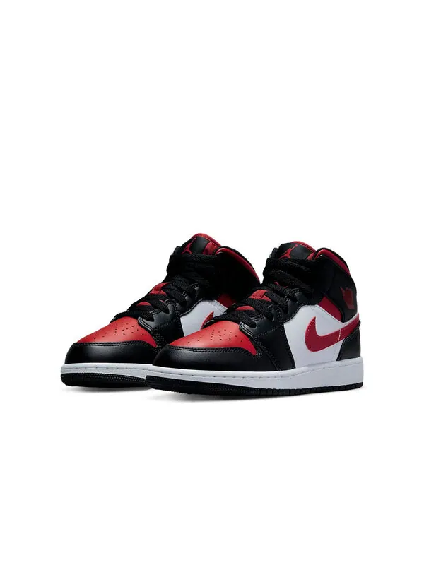 Кроссовки 1 mid 'black fire red' Air Jordan — изображение 3 из 4, черный/красный/белый