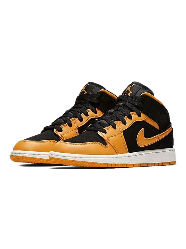 Кроссовки 1 средние Air Jordan — изображение 3 из 4, черный/оранжевый/белый