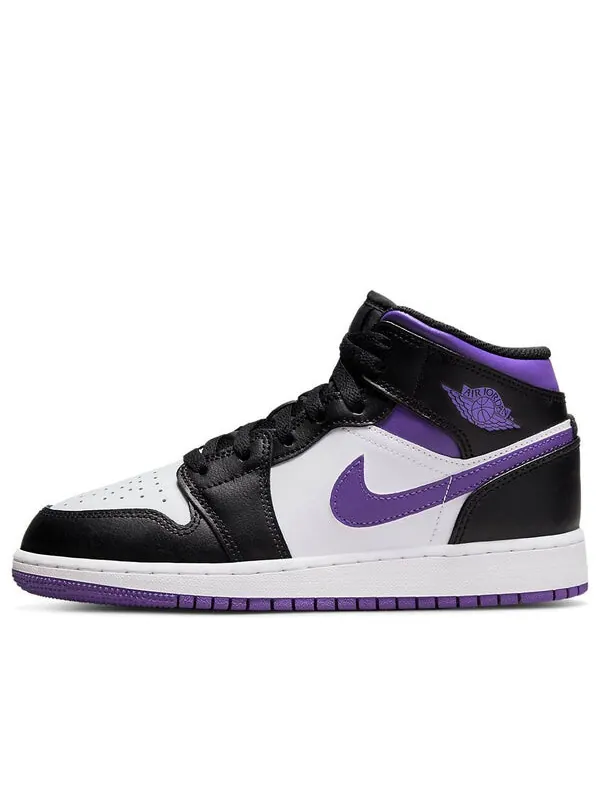 Кроссовки 1 средние Air Jordan — изображение 1 из 4, черный/белый/фиолетовый