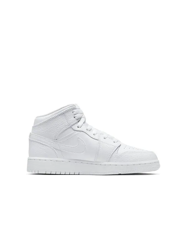 Кроссовки 1 mid 'triple white' Air Jordan — изображение 2 из 4, белый
