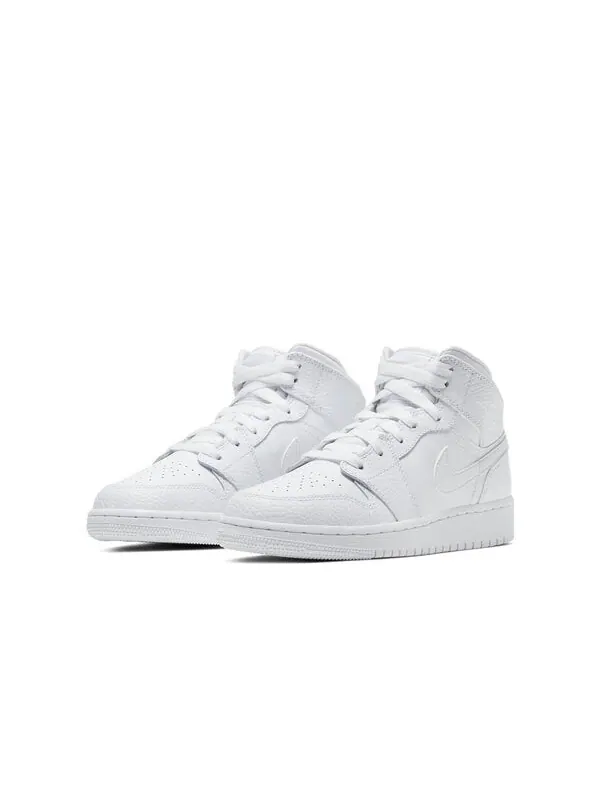 Кроссовки 1 mid 'triple white' Air Jordan — изображение 3 из 4, белый