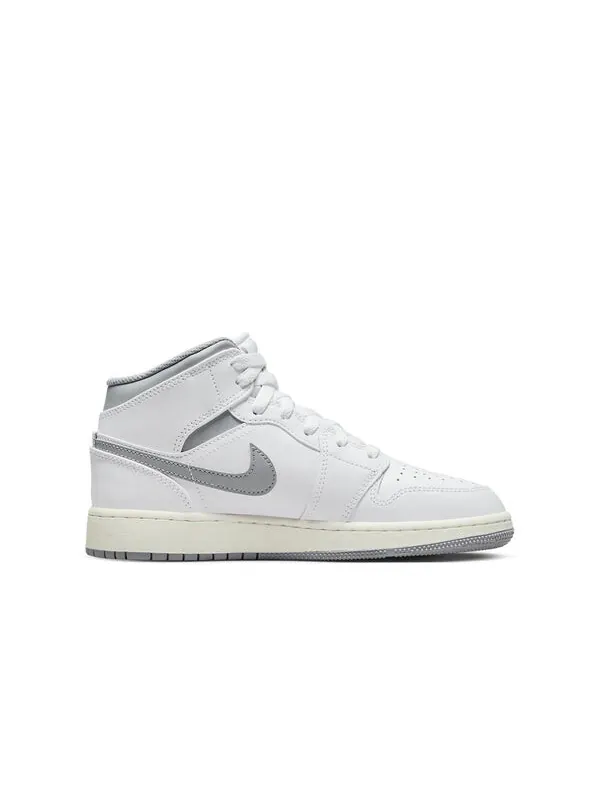 Кроссовки 1 средние Air Jordan — изображение 2 из 4, белый/серый