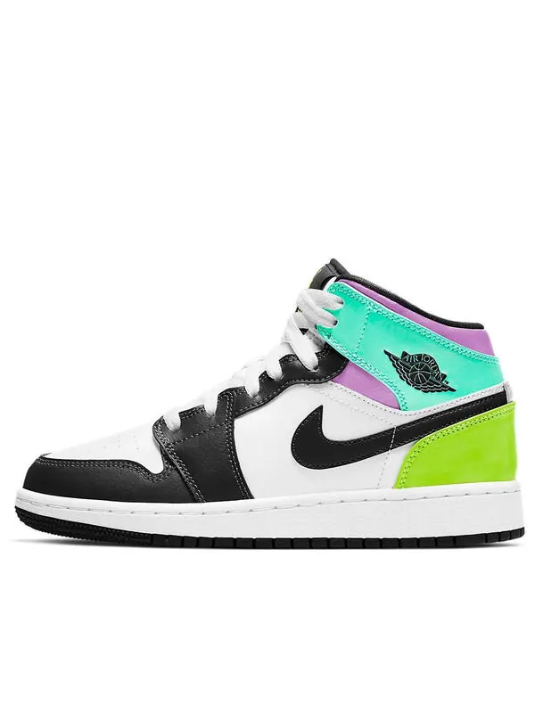 Кроссовки 1 средние Air Jordan — изображение 1 из 3, белый/черный--зеленый