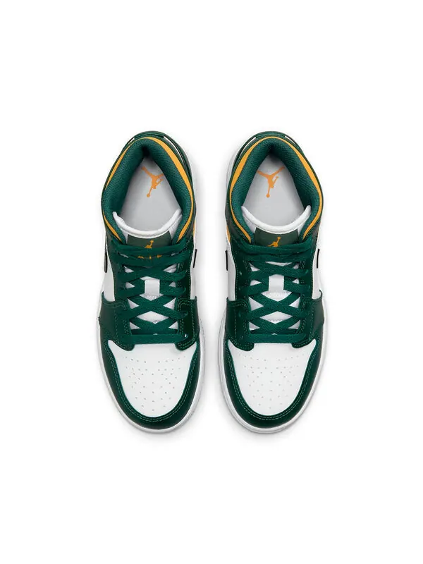 Кроссовки 1 средние Air Jordan — изображение 4 из 4, белый/зеленый/желтый