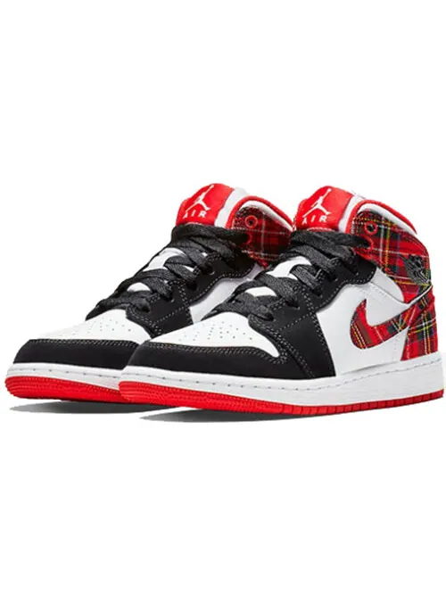 Кроссовки 1 ретро средние Air Jordan — изображение 3 из 4, белый/черный/красный
