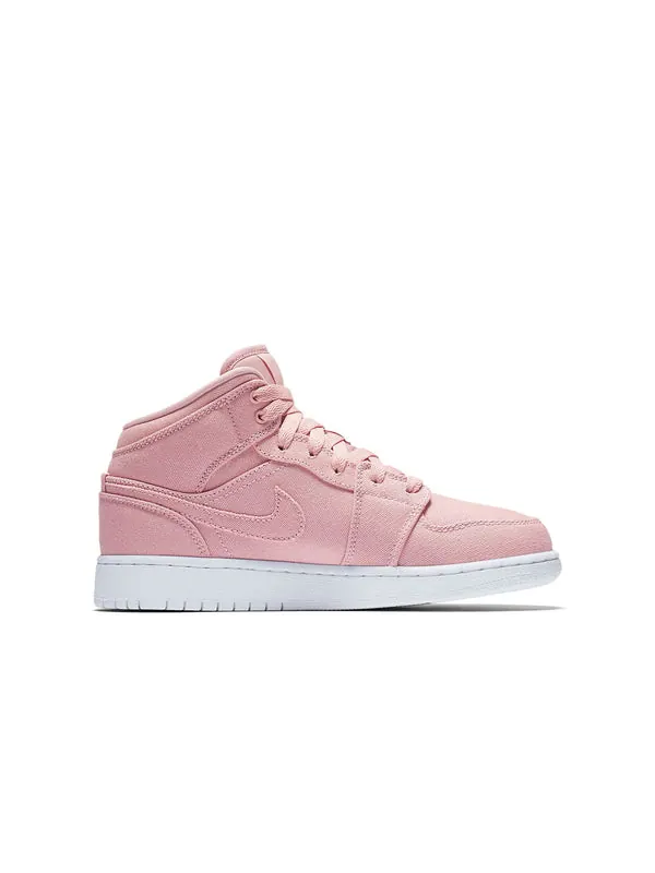 Кроссовки 1 retro mid 'pink' Air Jordan — изображение 2 из 4, белый