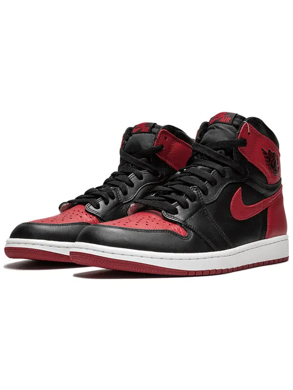 Кроссовки 1 ретро высокие og Air Jordan — изображение 3 из 4, черный/красный-белый
