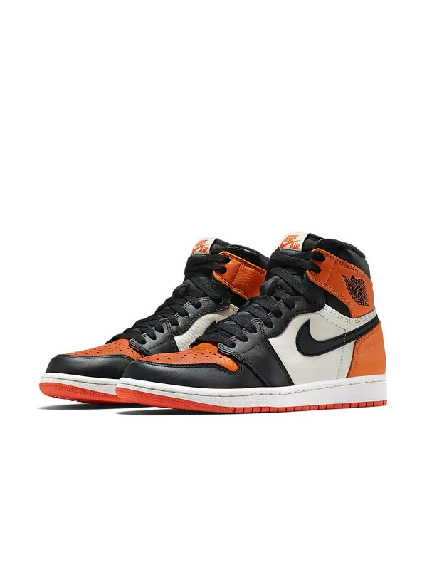 Кроссовки 1 ретро высокие og Air Jordan — изображение 2 из 4, черный/белый-оранжевый