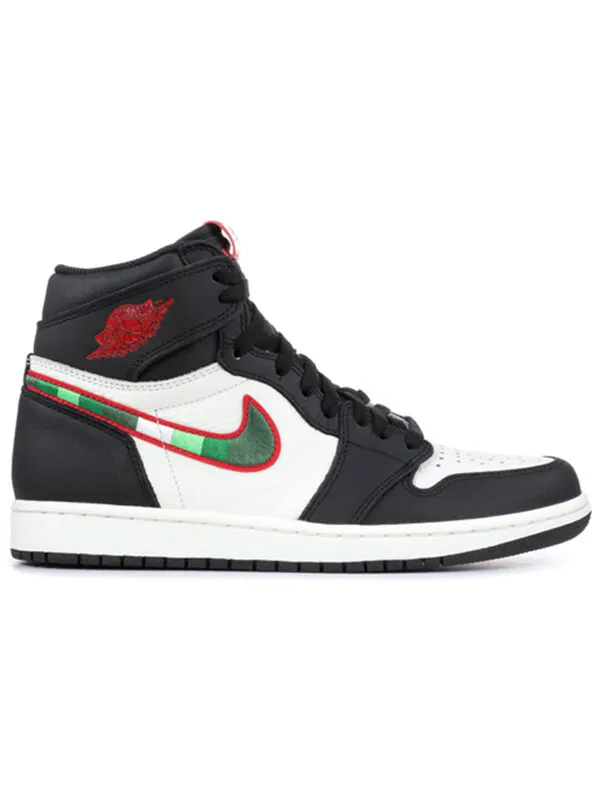 Кроссовки 1 ретро высокие og Air Jordan — изображение 2 из 4, черный/красный--синий