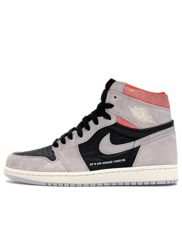 Кроссовки 1 ретро высокие og Air Jordan — изображение 1 из 4, серый/черный--белый