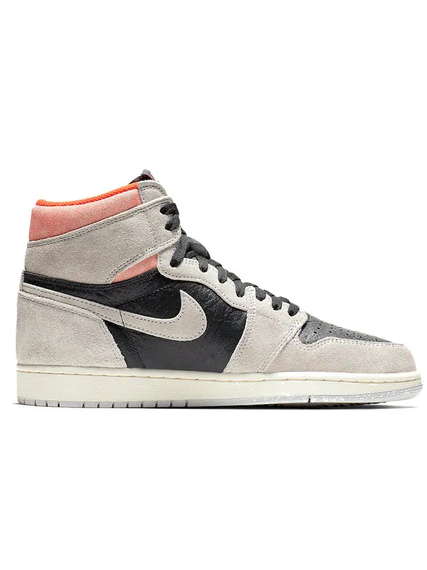 Кроссовки 1 ретро высокие og Air Jordan — изображение 2 из 4, серый/черный--белый