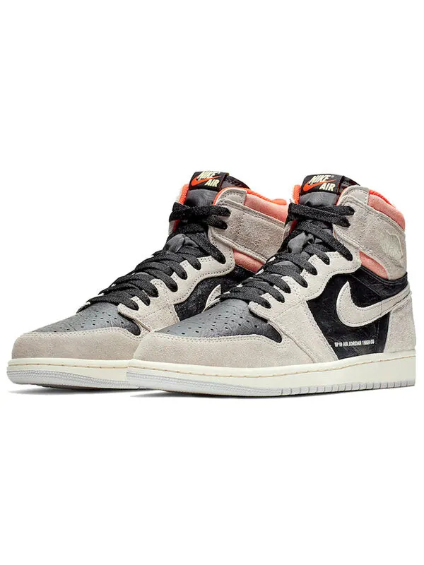 Кроссовки 1 ретро высокие og Air Jordan — изображение 3 из 4, серый/черный--белый