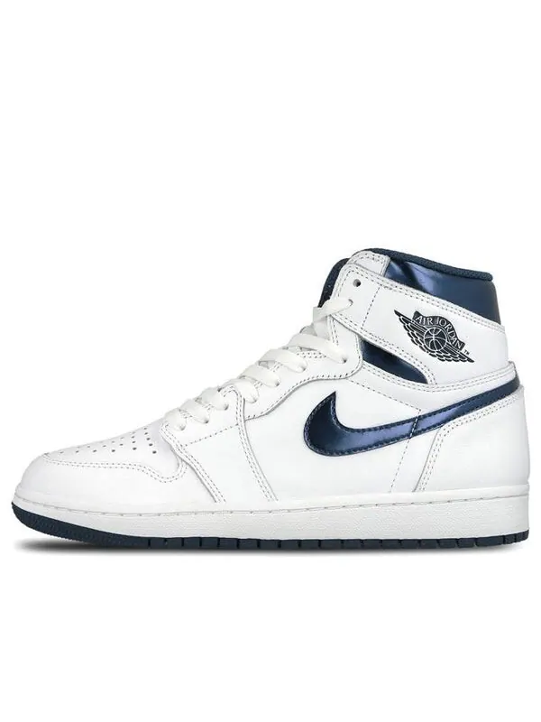 Кроссовки 1 ретро высокие og Air Jordan — изображение 1 из 4, белый/темно-синий