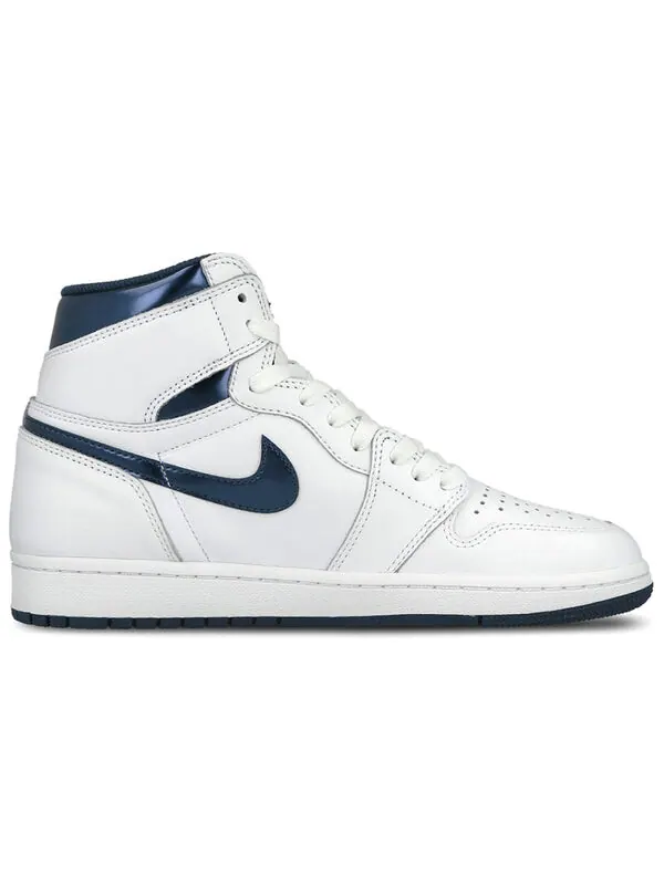 Кроссовки 1 ретро высокие og Air Jordan — изображение 2 из 4, белый/темно-синий