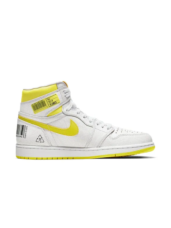 Кроссовки 1 ретро высокие og Air Jordan — изображение 2 из 4, белый/желтый-черный