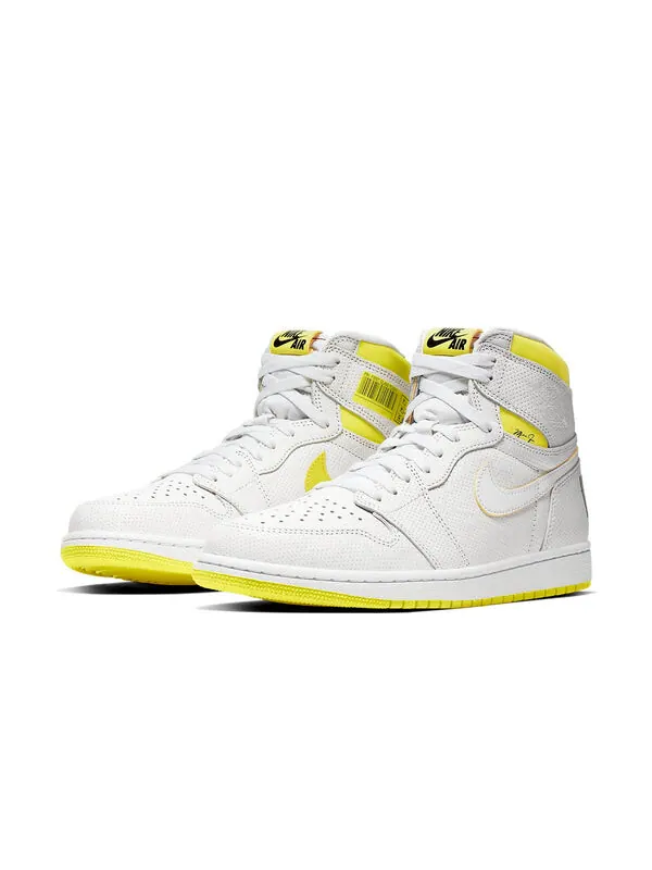 Кроссовки 1 ретро высокие og Air Jordan — изображение 3 из 4, белый/желтый-черный
