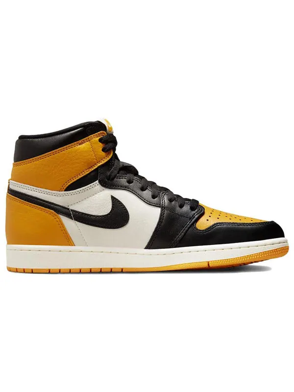 Кроссовки 1 retro high og 'yellow toe white' Air Jordan — изображение 2 из 4, черный/белый