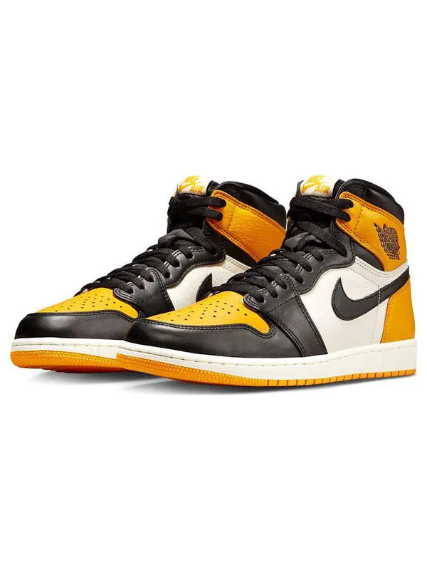 Кроссовки 1 retro high og 'yellow toe white' Air Jordan — изображение 3 из 4, черный/белый