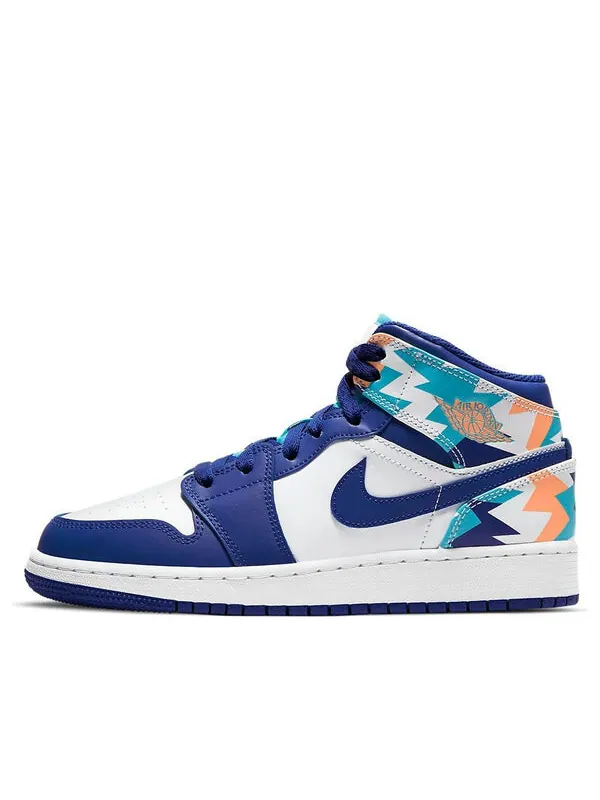 Кроссовки 1 средние Air Jordan — изображение 1 из 4, белый/синий