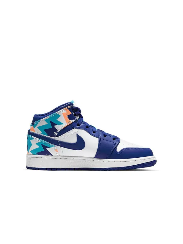 Кроссовки 1 средние Air Jordan — изображение 2 из 4, белый/синий