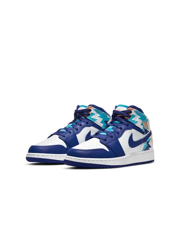 Кроссовки 1 средние Air Jordan — изображение 3 из 4, белый/синий