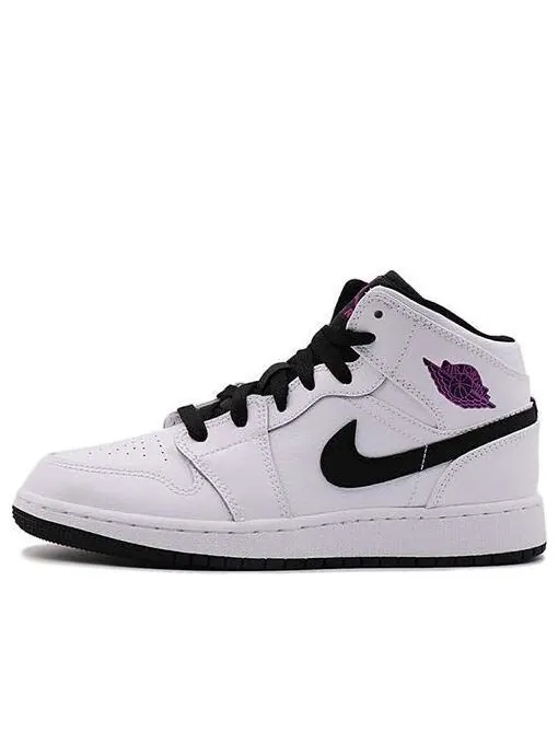 Кроссовки 1 средние Air Jordan — изображение 1 из 4, белый/черный/фиолетовый
