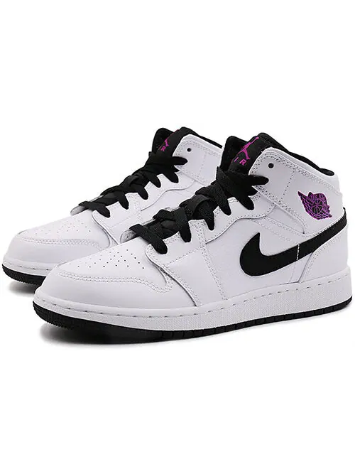 Кроссовки 1 средние Air Jordan — изображение 3 из 4, белый/черный/фиолетовый