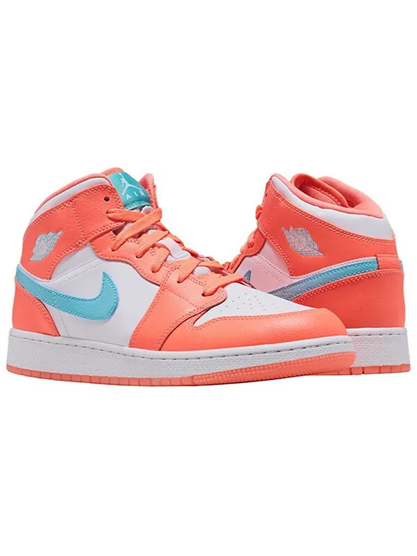 Кроссовки 1 средние Air Jordan — изображение 3 из 4, светлый голубой-белый