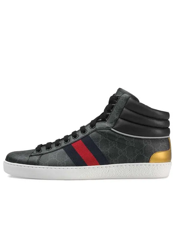 Кроссовки ace gg high top 'black' Gucci — изображение 1 из 4, черный