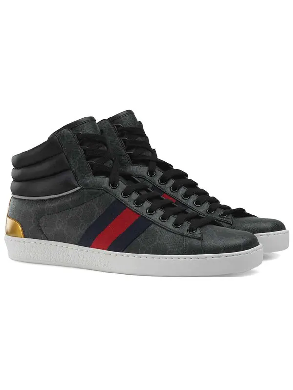 Кроссовки ace gg high top 'black' Gucci — изображение 2 из 4, черный