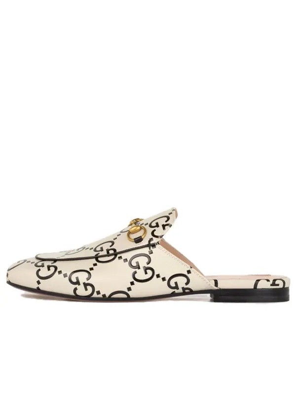 Кроссовки princetown gg debossed leather slipper 'black nerd' Gucci — изображение 1 из 4, черный/белый