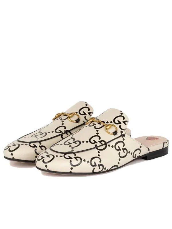 Кроссовки princetown gg debossed leather slipper 'black nerd' Gucci — изображение 2 из 4, черный/белый