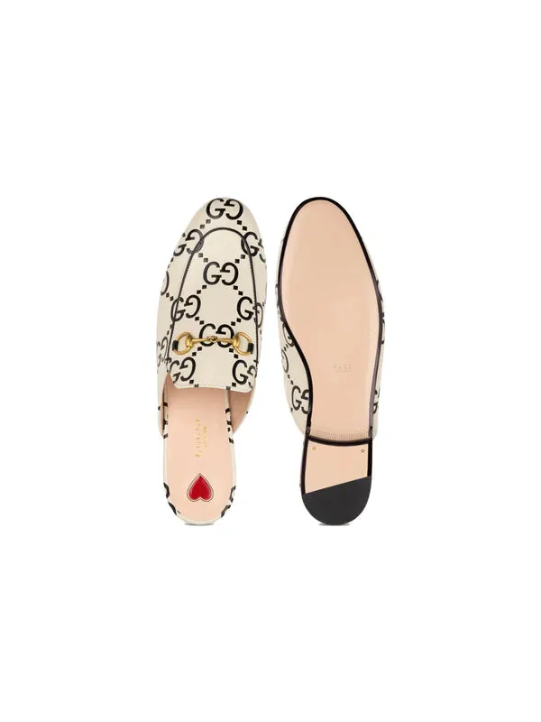 Кроссовки princetown gg debossed leather slipper 'black nerd' Gucci — изображение 4 из 4, черный/белый