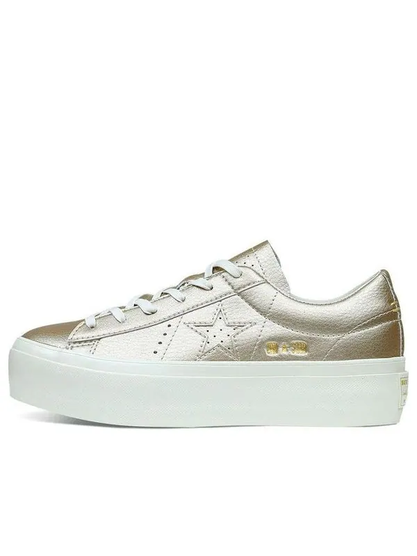 Кроссовки one star platform ox 'light gold' Converse — изображение 1 из 4, светлый золотистый