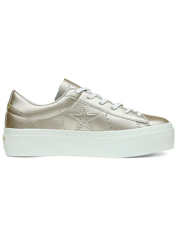 Кроссовки one star platform ox 'light gold' Converse — изображение 2 из 4, светлый золотистый