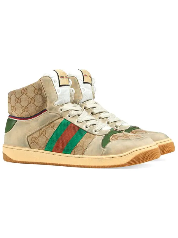 Кроссовки screener gg high 'off-white' Gucci — изображение 2 из 4, бежевый