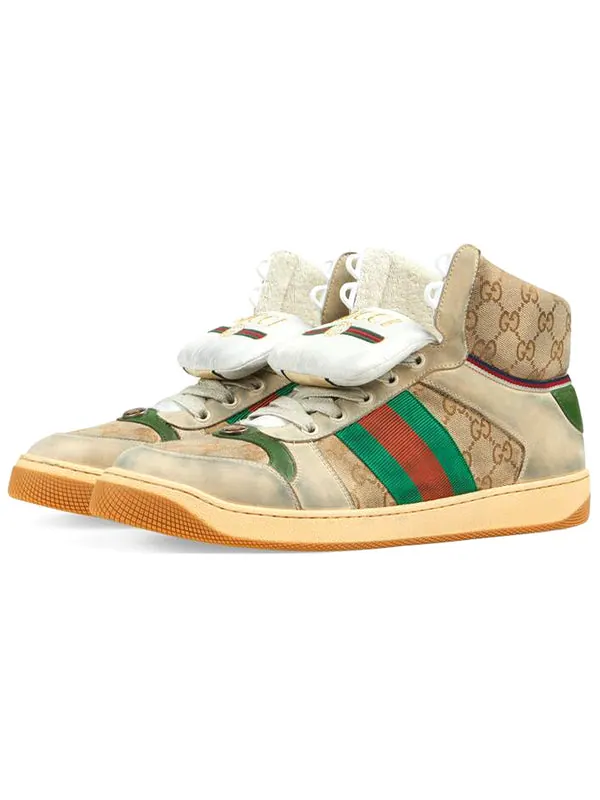 Кроссовки screener gg high 'off-white' Gucci — изображение 3 из 4, бежевый