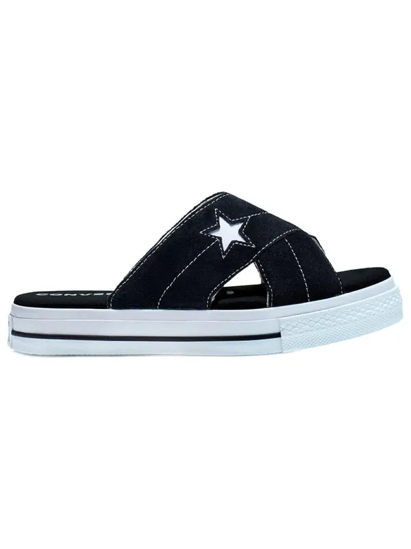 Тапочки one star sandal slip 'black white' Converse — изображение 2 из 4, черный